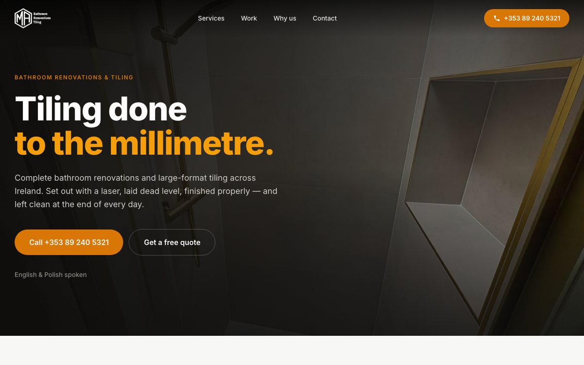 Strona MA Bathroom Renovations — remonty łazienek i glazurnictwo