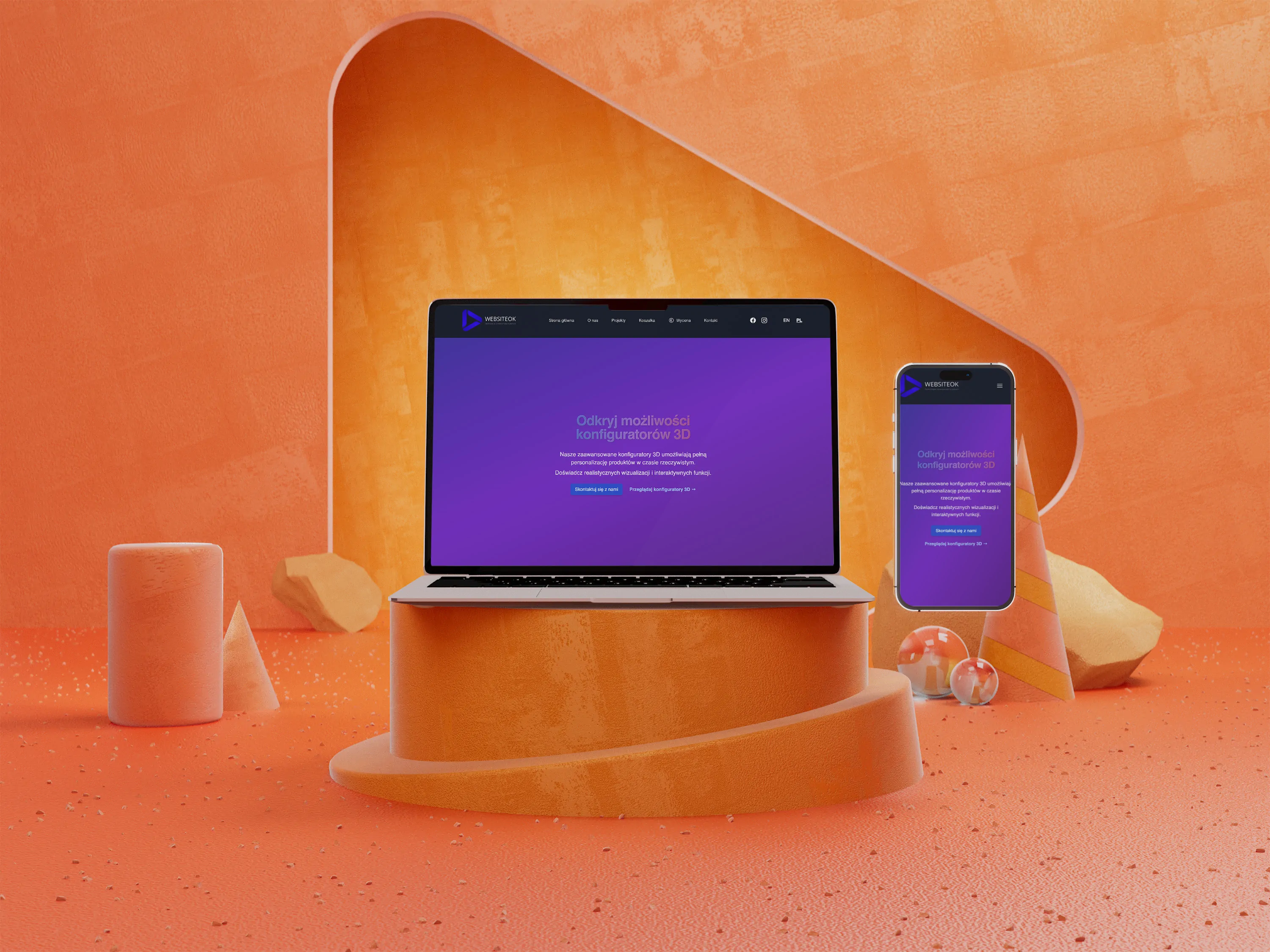 Widok strony webconfig3d.com – konfiguratory 3D dla e‑commerce